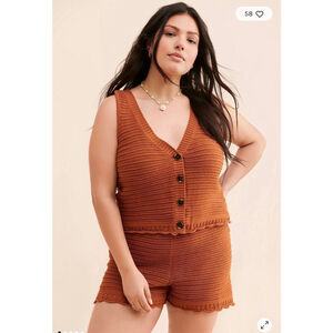 Rue Stiic Malla Knit Vest & Shorts Set $296 Retail Size large EUC
